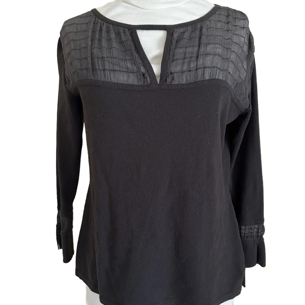 Dana Buchman Brown Silk Blend Tricote Sweater